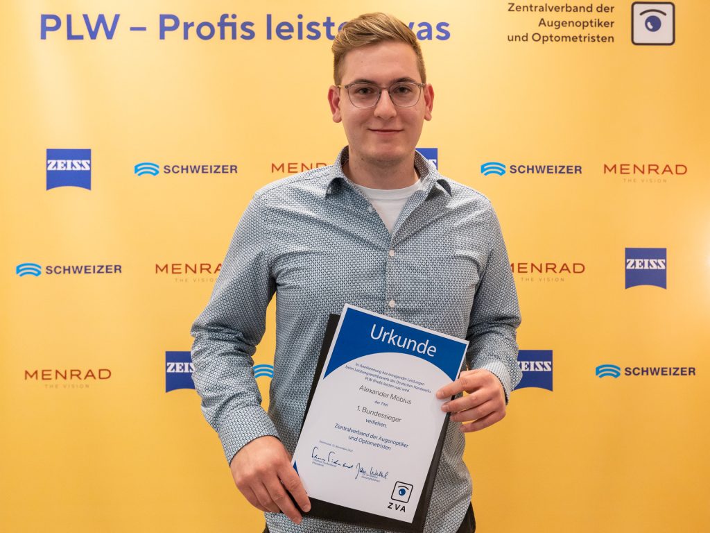 Alexander Möbius, 1. Bundessieger und Gewinner des Sonderpreises „Gleitsichtexperte“