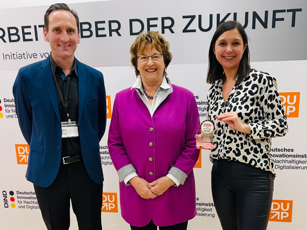 Martin Diller (R+H-Personalservice), Brigitte Zypries (Bundeswirtschaftsministerin a.D.), Daniela Tinter (R+H-Personalservice)