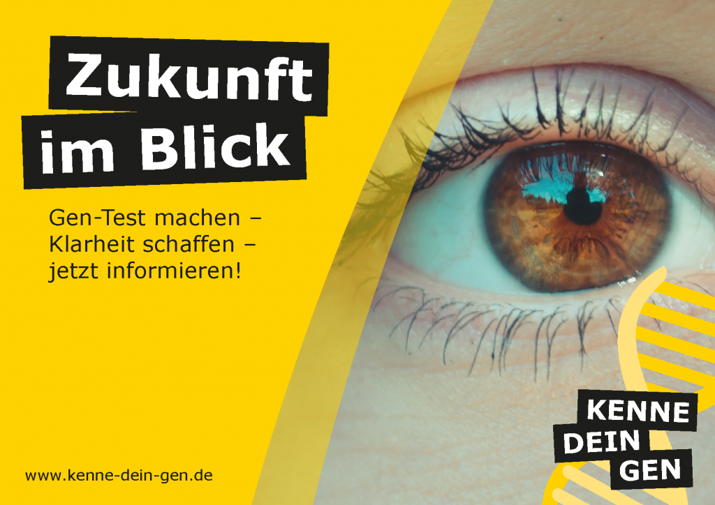 Postkarte zur „Kenne Dein Gen“-Kampagne von Pro Retina Deutschland e. V.