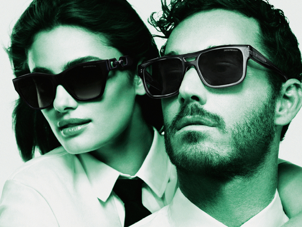 Kampagnenmotiv der Emporio Armani Sustainable-Eyewear Collection