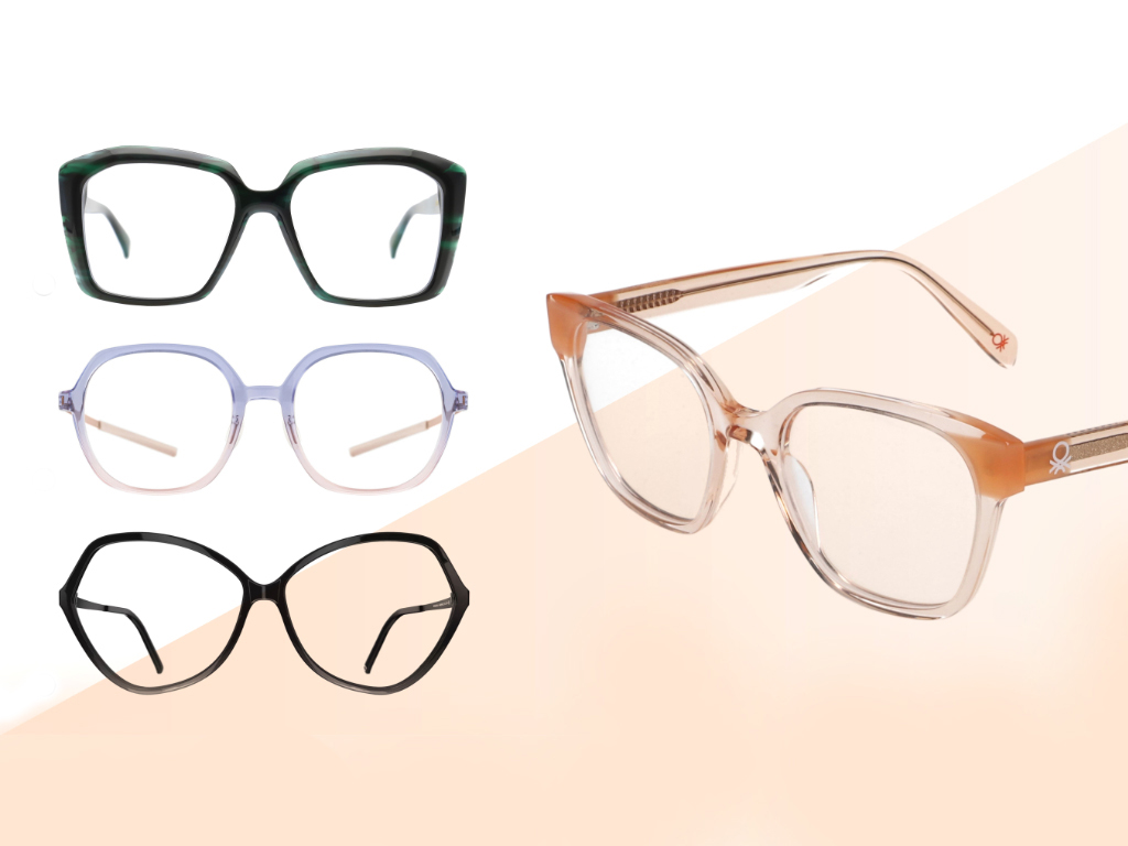 Vier polygonale Brillen-Fassungen als ein Brillentrend des Jahres 2024