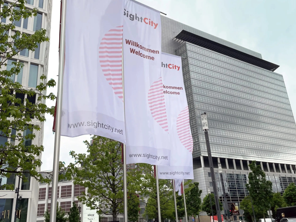 Banner vor der SightCity 2023 in Frankfurt