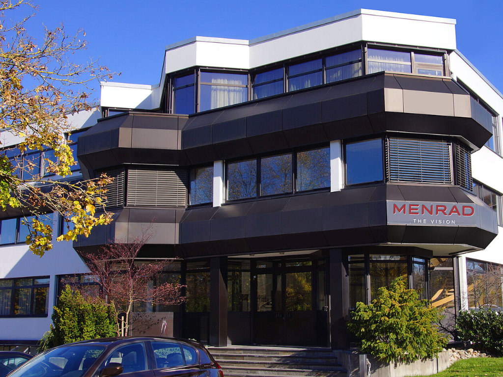 Außenaufnahme vom ehemaligen Firmensitz der Ferdinand Menrad GmbH + Co. KG in Schwäbisch Gmünd