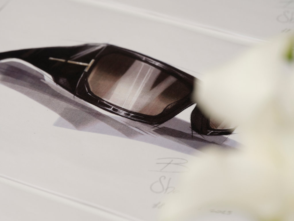 Nahaufnahme einer Brille bei der Showroom-Eröffnung von Marcolin in Barcelona am 18. November 2025