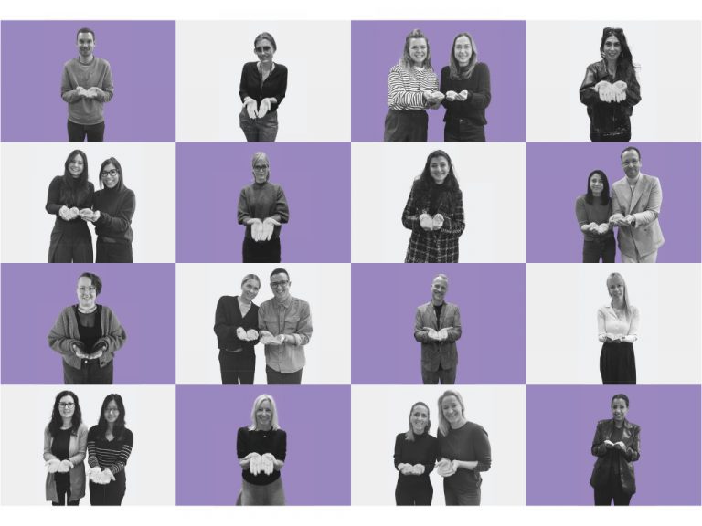 Vogue Eyewear-Partneraugenoptiker, die 2025 an einer Aktion zum Thema Gleichberechtigung teilnahmen