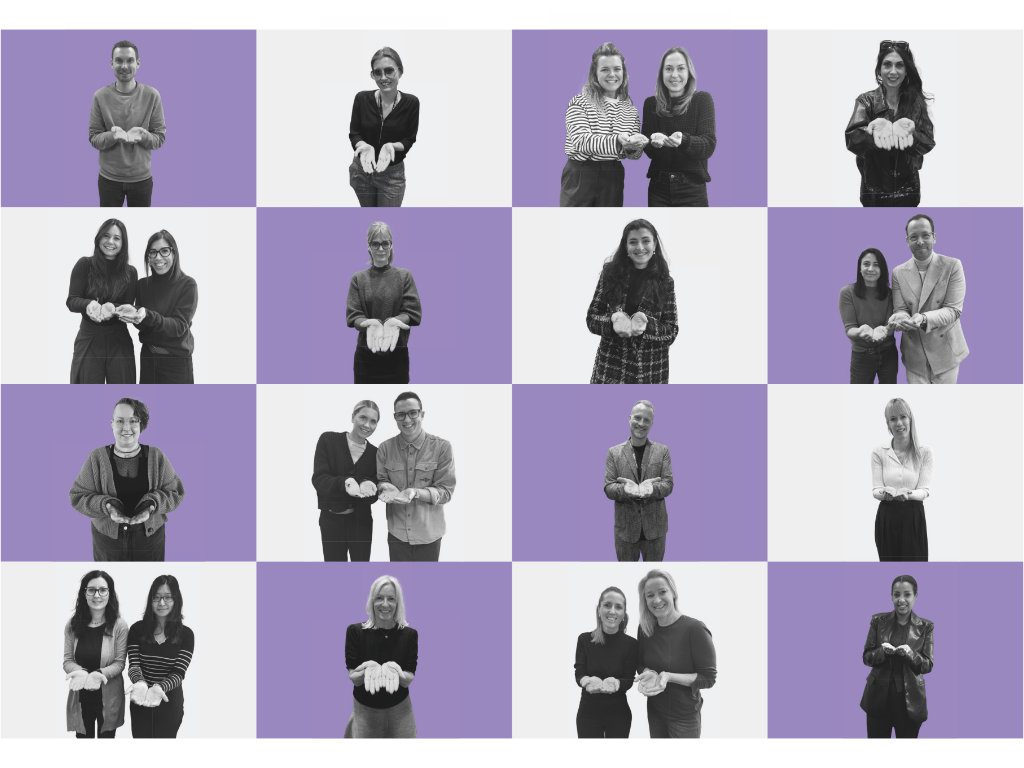 Vogue Eyewear-Partneraugenoptiker, die 2025 an einer Aktion zum Thema Gleichberechtigung teilnahmen