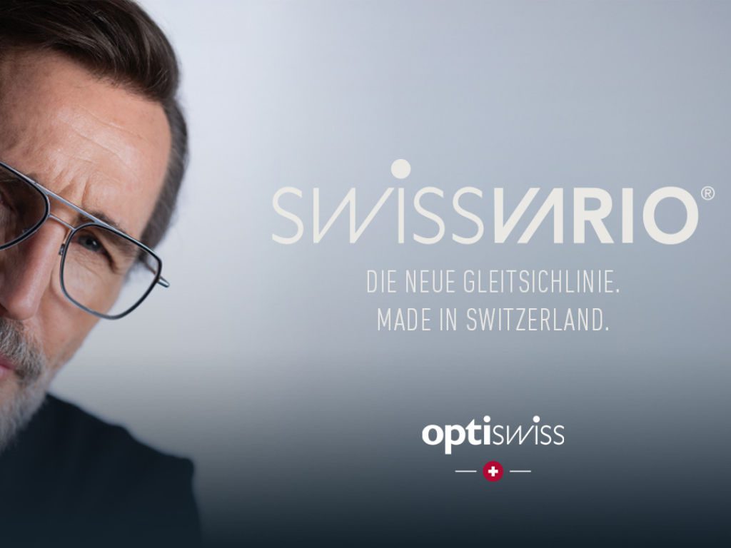 Kampagnenvisual Swissvario-Gleitsichtglaslinie von Optiswiss