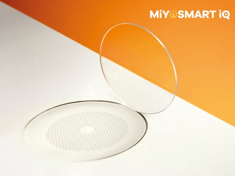 „Miyosmart IQ“-Brillengläser in Nahaufnahme