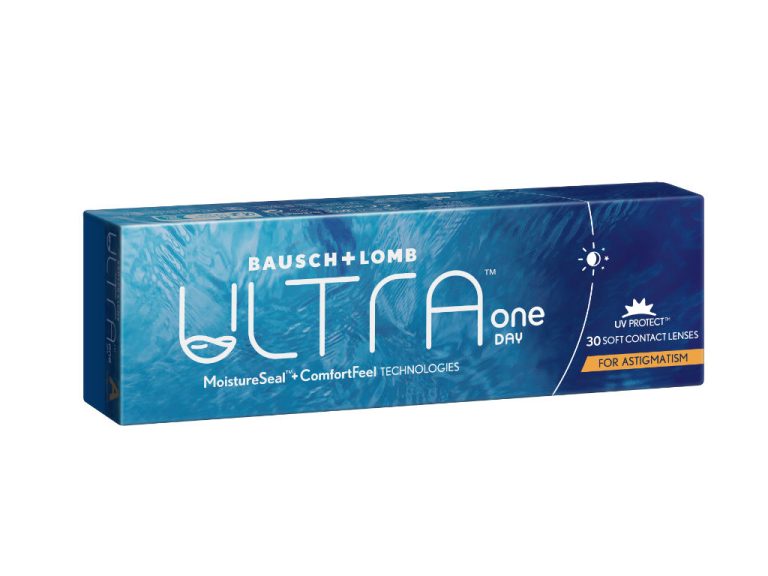 Packung der torischen Kontaktlinse Ultra One Day for Astigmatism von Bausch + Lomb